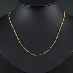 長さ40cm ツイストチェーン ネックレス 22Kゴールドコーティング 新品