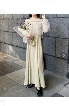 新品タグ付き　hinari チュールオケージョンドレス　完売カラー　グリーン