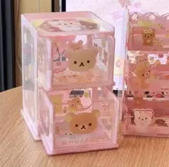リラックマ　アクリル収納ケース　収納ボックス　ピンク　美品