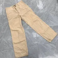 Long John Sportチノパンツ ベージュコットン 無地 ワイド メンズ