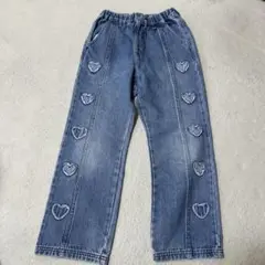 ブリーズ　ハート刺繍　デニムパンツ　130