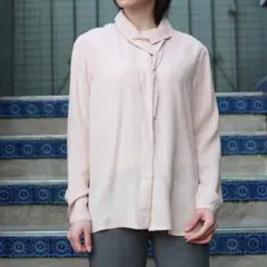新品タグ付HERMES エルメスストライプ柄シルク100%シャツ