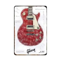 新品 Gibson レスポール ギター ブリキ看板 ヴィンテージ 音楽インテリア