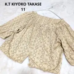 K.T KIYOKO TAKASE 刺繍　透かし　ブラウス　11　カットソー