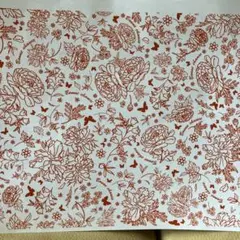 オレンジ色の花柄ポーセラーツ転写紙