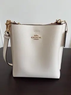 【美品】コーチ 2way ショルダーバッグ レザー 白