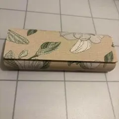 【新品】花柄メガネケース ベージュ系