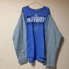 【古着】 リメイク カットソー×シャツ オーバーサイズ