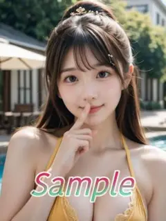 1点物 可愛い A4 AI 美女 ポスター 水着 ビキニ 爆乳 巨乳 U370