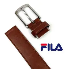 茶 003フィラ FILA ベルト ピンバックル 2.8cm ブラウン