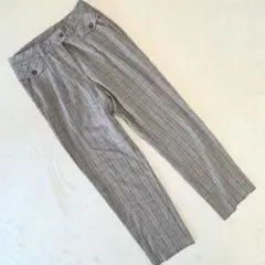 アルファベッツ テーパードパンツ ストレッチ チェック グレー系 レディース F