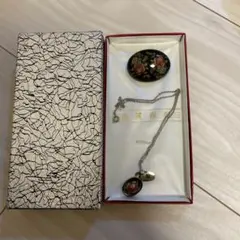蒔絵 ブローチ ペンダント セット