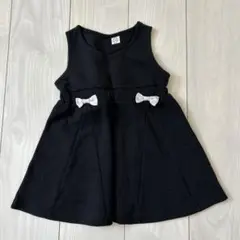 黒 ノースリーブ 100cm ワンピース リボン付き