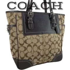 【美品】 COACH コーチ シグネチャー トートバッグ ブラウン