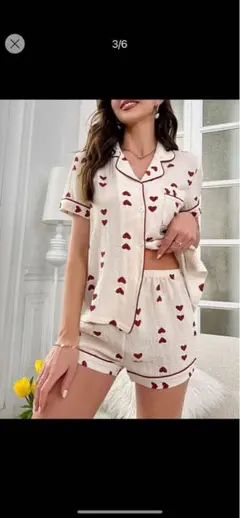 SHEIN 半袖ハート柄パジャマ