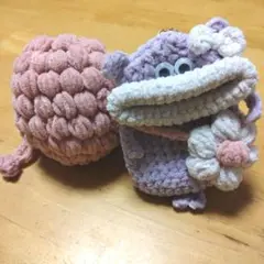 パクパクモンスター　リトルモンスター　パスケース＆巾着セット　むらさきくまさん