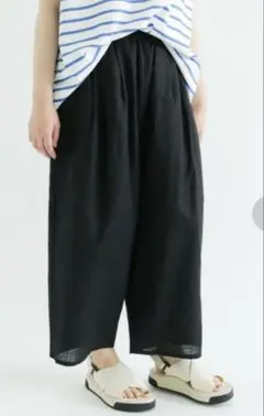 新品　サマンサモスモス　リネンリラックスパンツ　ブラック