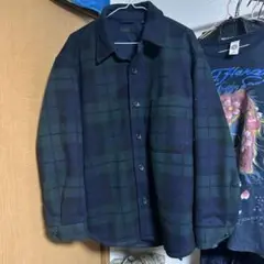 UNIQLO オーバーシャツジャケットチェック柄　緑　紺色