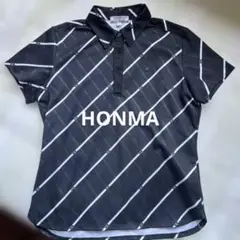 HONMA ブラック ストライプ ポロシャツ