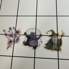 桜・カバ・魔法使い ステッカーセット