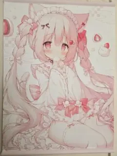 桃豆こまもち　wスエードB2タペストリー