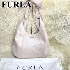 ✨希少✨ FURLA ショルダーバッグ パイソン 専用布袋付き リボン 肩掛け