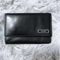 PRADA キーケース ブラック レザー 6連