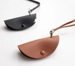 AJIRO ACCESSORY キーケース クロシェット レザー ネックレス　黒