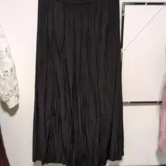 黒 ワイドパンツ ゴム入り