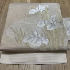 夏物　九寸名古屋帯　絽　杜若　カキツバタ　金銀糸　26