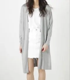 moussy シルクミックスロングカーディガン モクグレー