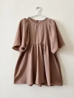 グローバルワーク　半袖　チュニック　ピンクベージュ