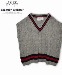 Oldderby Knitwear アラン編み チルデンニット ベスト M