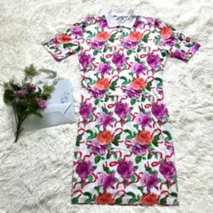 エルメス ヴィンテージ ビンテージ ロングワンピース リボン 花柄 ゴルフ