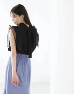 NATURAL BEAUTY BASIC 2Way楊柳ブラウス