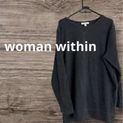 匿名配送✨woman within ダークグレー 長袖 トップス 18/20