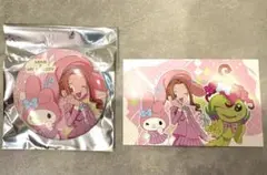 デジモンアドベンチャー サンリオ　太刀川ミミ　パルモン　缶バッジ　特典カード