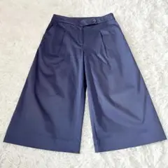 LAURA ASHLEY london ガウチョ　ワイドパンツ　ネイビー