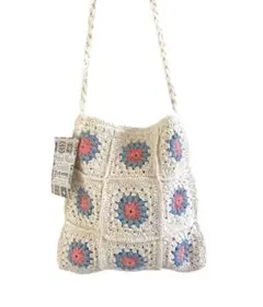 新品タグ付き　クロッシェ編み　ショルダーバッグ　ポシェット　花　サコッシュ