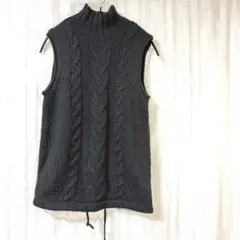 【MKミッシェルクラン】タートルネックニットベスト 38ドローストリング