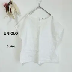 ユニクロ　UNIQLO エンブロイダリーブラウス　ホワイト　S 半袖　シアー