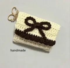 D62編み物 パスケース カードケース デジカメケース イヤホン入れ 天使の羽