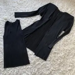 極美品✨イッセイミヤケ トップス セットアップ プリーツ生地 ブラック