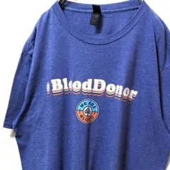 アンビル #ブラッドドナー ロゴ Tシャツ ブルー 青 L 古着