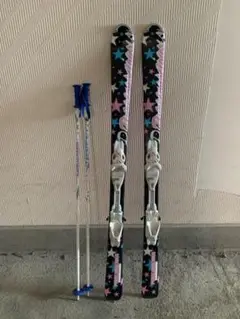 130cm 子供用 ジュニア カービングスキー ガールズ ポール付 セット