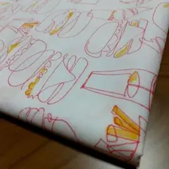 生地はぎれ ハンバーガー柄生地 ファーストフード