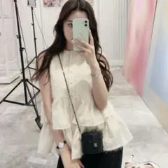 fiolily キラキラトップス　白