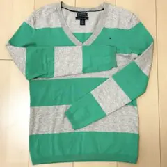 TOMMY HILFIGER ボーダー Vネックセーター