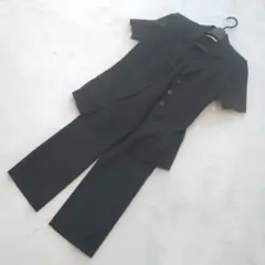 半袖 パンツスーツ セットアップ ブラック M