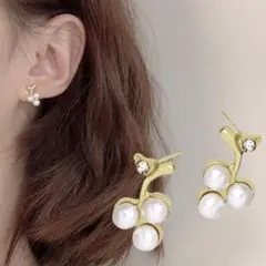 グレープパールピアス